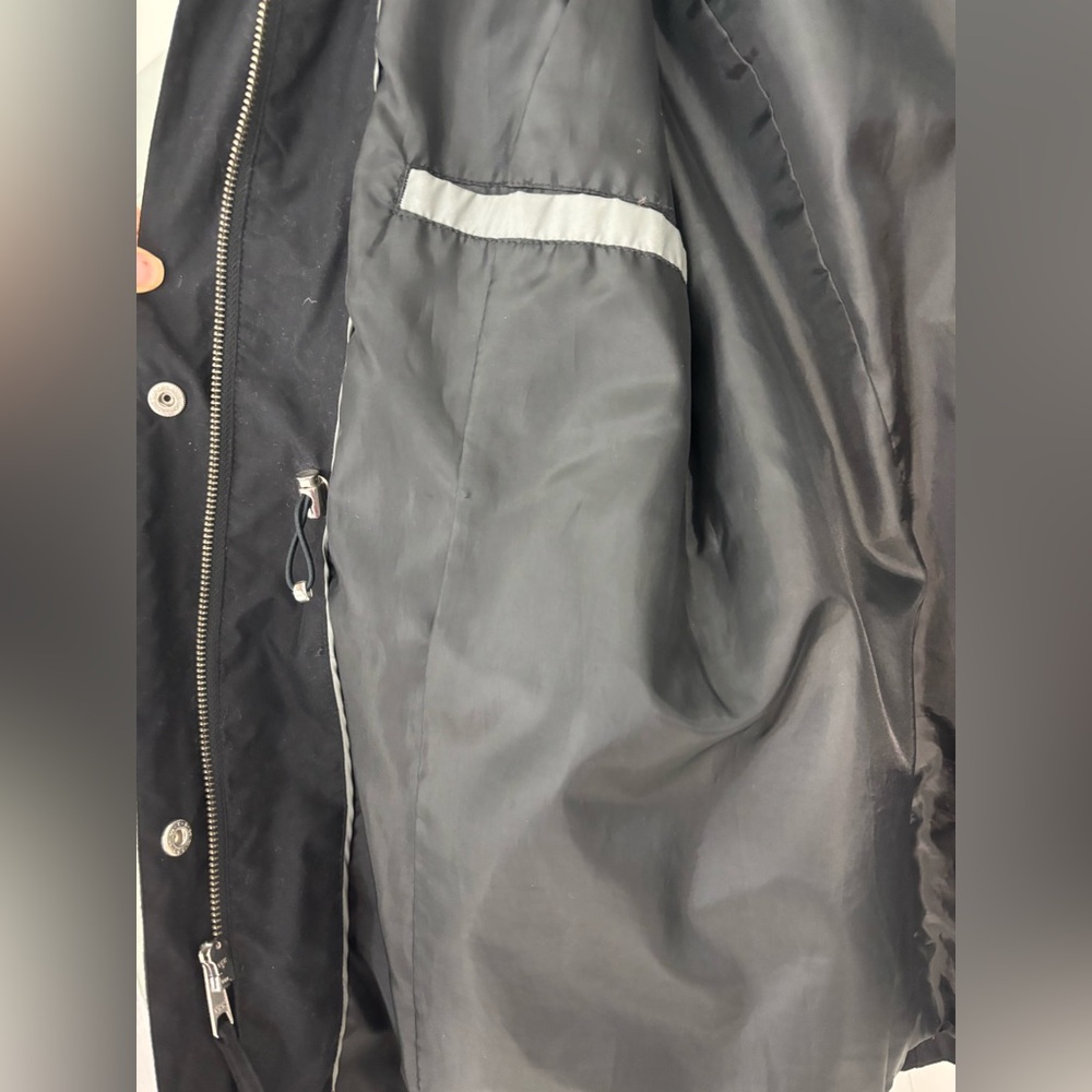 Lands End Women’s Medium Solid Black Raincoat Jac… - image 6